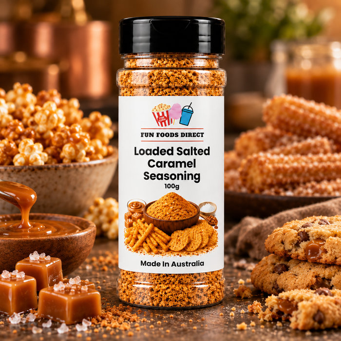 Loaded Salted Caramel Seasoning | Sweet & Salty Flavour Boost for Chips, Popcorn & Desserts