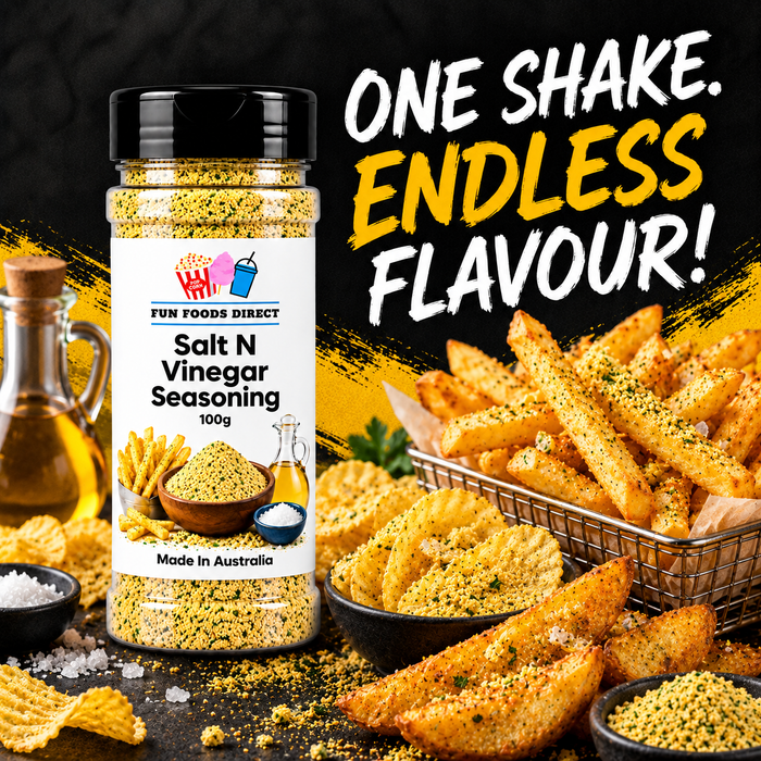 Salt N Vinegar Seasoning | Tangy Flavour Boost for Chips, Popcorn & Snacks