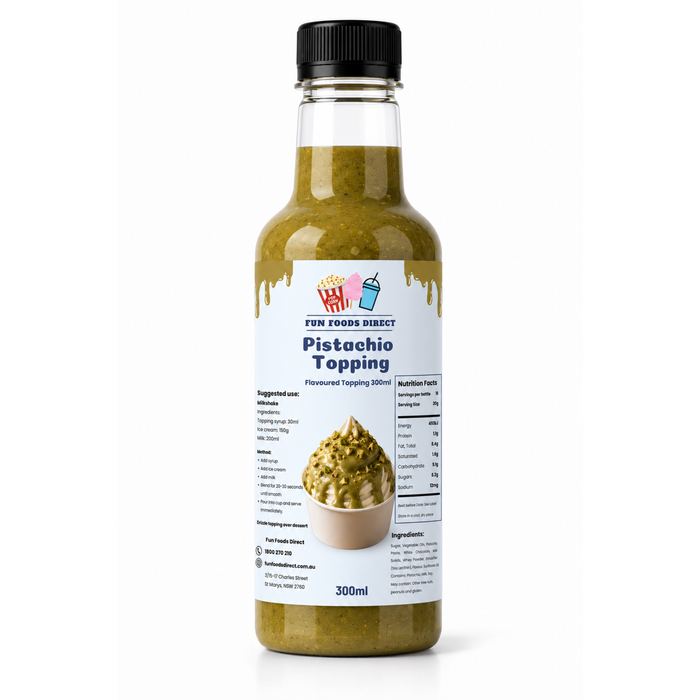 Pistachio Premium Milkshake Syrup & Dessert Topping for Thickshakes, Sundaes & Drinks