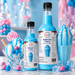 Bubble Gum Dessert Topping bottles next to a thickshake and ice cream, perfect for milkshakes and sundaes.