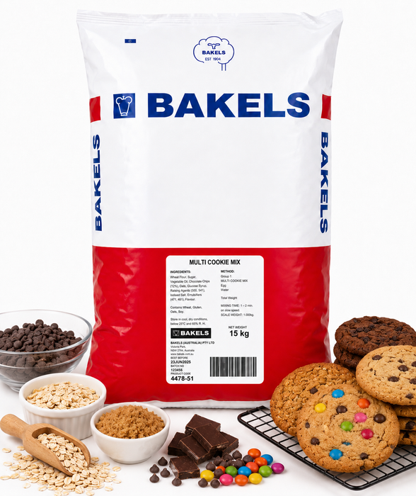 Multi Cookie Mix 15KG Bag – Premium Cookie Premix for Soft, Chewy & amp; Crispy Cookies