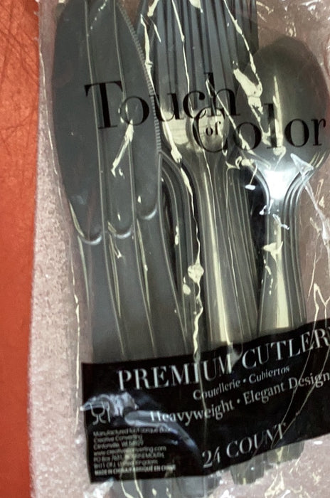 PREMIUM CUTLERY; TOUCH OF COLOUR SHIMMERING SILVER (24per content):