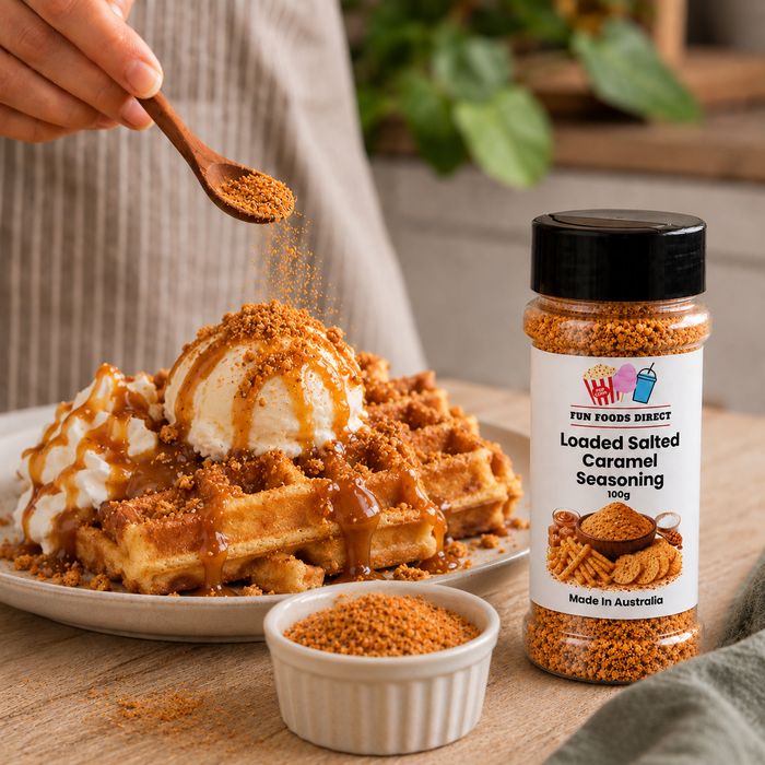 Loaded Salted Caramel Seasoning | Sweet & Salty Flavour Boost for Chips, Popcorn & Desserts