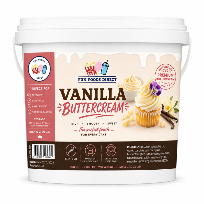 Premium Vanilla Buttercream Style White Icing 2kg
