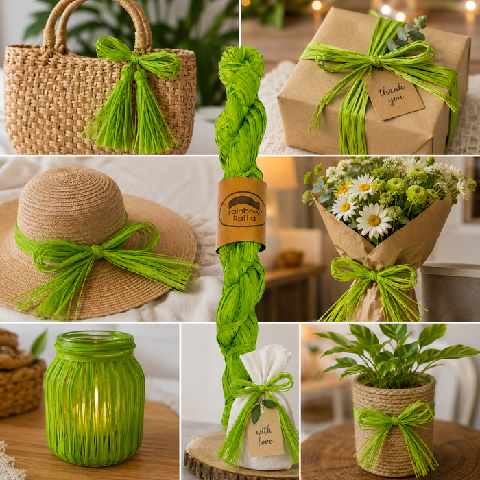 Lime Raffia Hank 250g