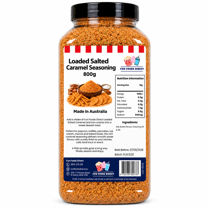Loaded Salted Caramel Seasoning | Sweet & Salty Flavour Boost for Chips, Popcorn & Desserts