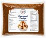 Sundae topping fudge in a package with nutrition facts and suggested uses for desserts and ice cream.