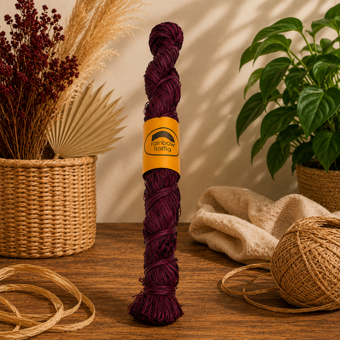Burgundy Raffia Hank 250g