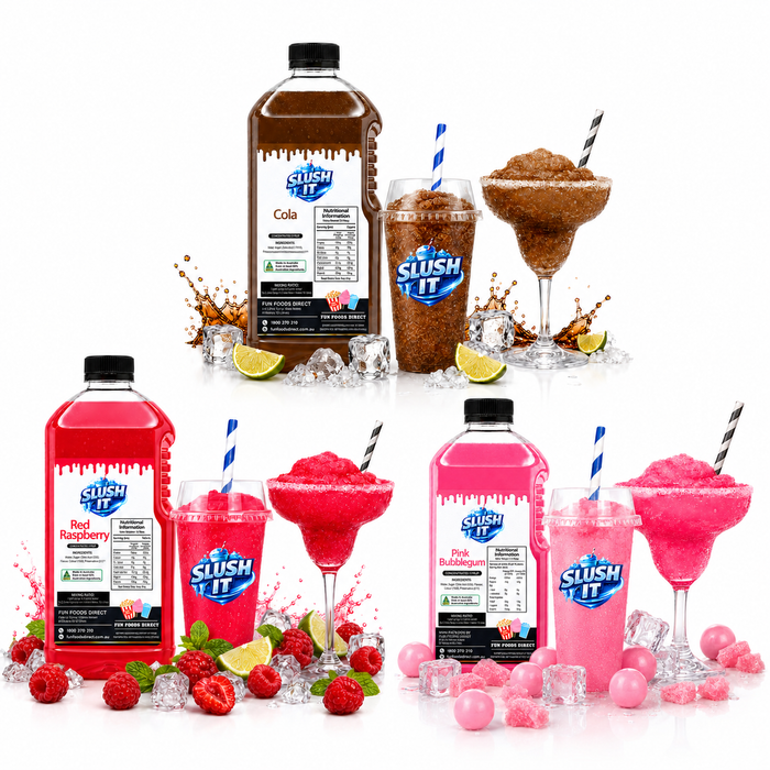 Best Sellers Slushy Bundle Pack, Pink Bubblegum, Red Raspberry, and Cola