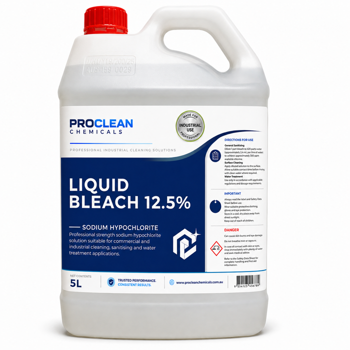 Liquid Bleach 12.5% (Sodium Hypochlorite) – Industrial Strength Cleaning & Sanitising Solution