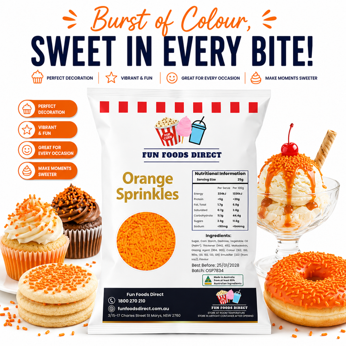 Orange Topping Jimmies Sprinkles 1KG