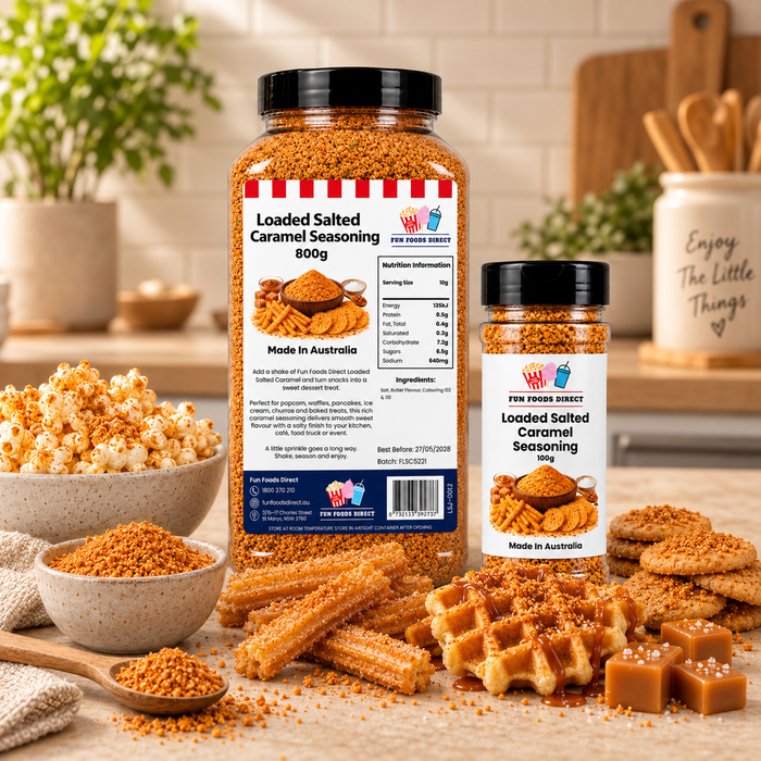 Loaded Salted Caramel Seasoning | Sweet & Salty Flavour Boost for Chips, Popcorn & Desserts
