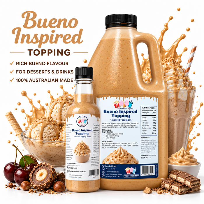 Bueno Premium Inspired Milkshake Syrup & Dessert Topping for Thickshakes, Sundaes & Drinks