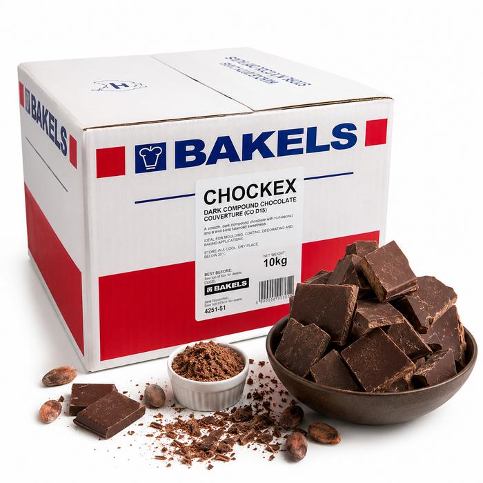 CHOCKEX Dark MB 10KG Carton – Premium Dark Compound Chocolate for Baking & Confectionery
