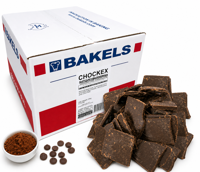Bakels CHOCKEX Supreme MB 10KG Carton – Premium Compound Chocolate for Baking, Coating & Confectionery