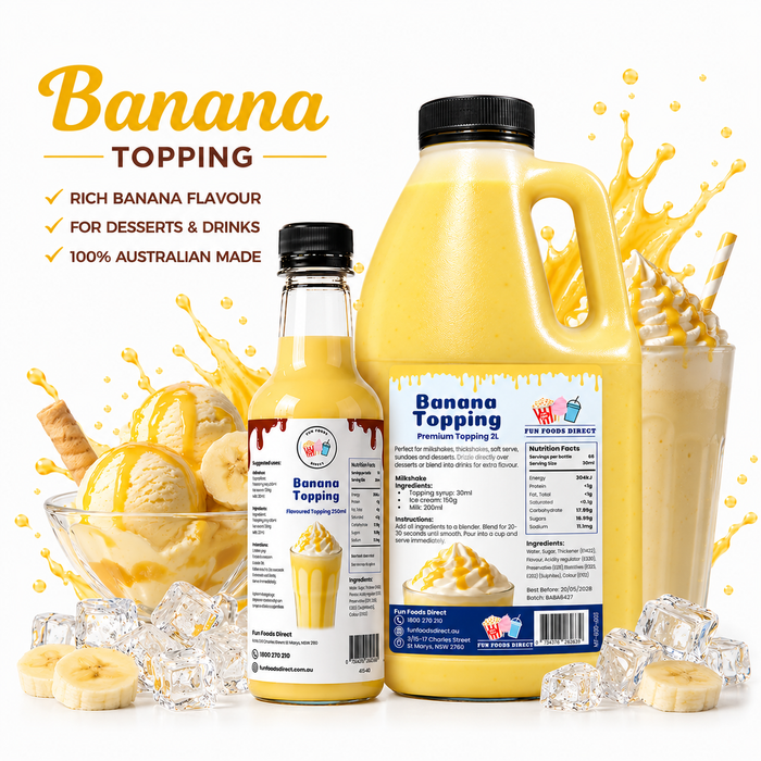 Banana Dessert Topping for Thickshakes, Sundaes & Drinks