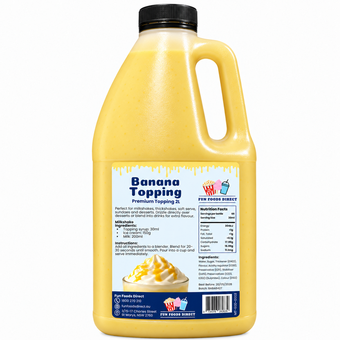 Banana Dessert Topping for Thickshakes, Sundaes & Drinks