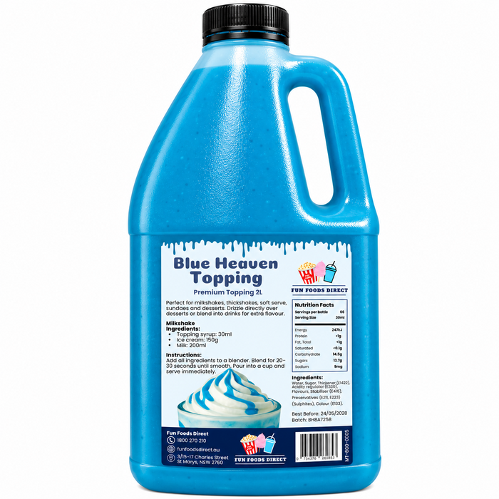 Blue Heaven Dessert Topping for Thickshakes, Sundaes & Drinks
