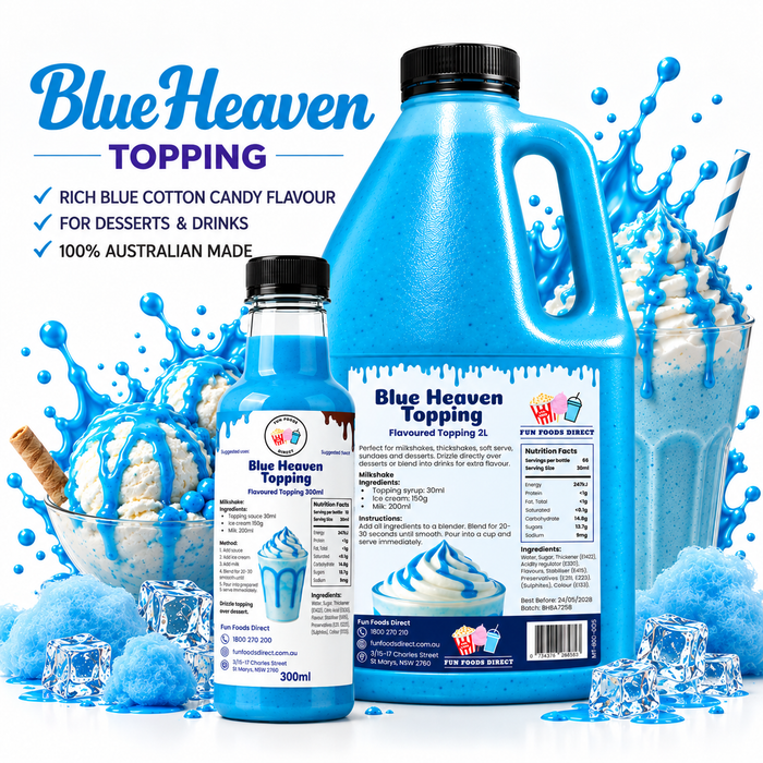 Blue Heaven Dessert Topping for Thickshakes, Sundaes & Drinks