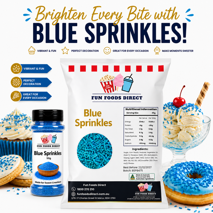 Blue Topping Jimmies Sprinkles 1KG