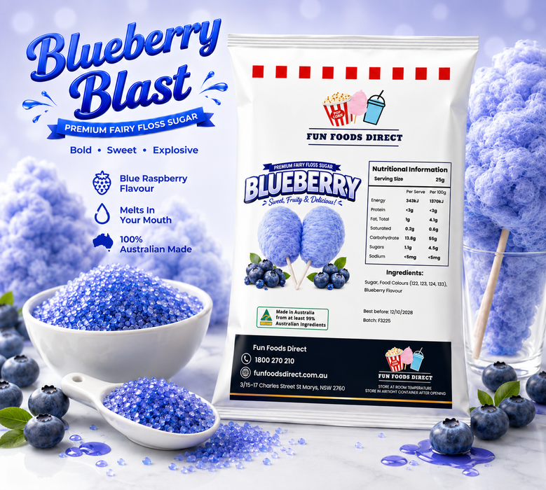 Blueberry Blast Premium Fairy Floss Sugar