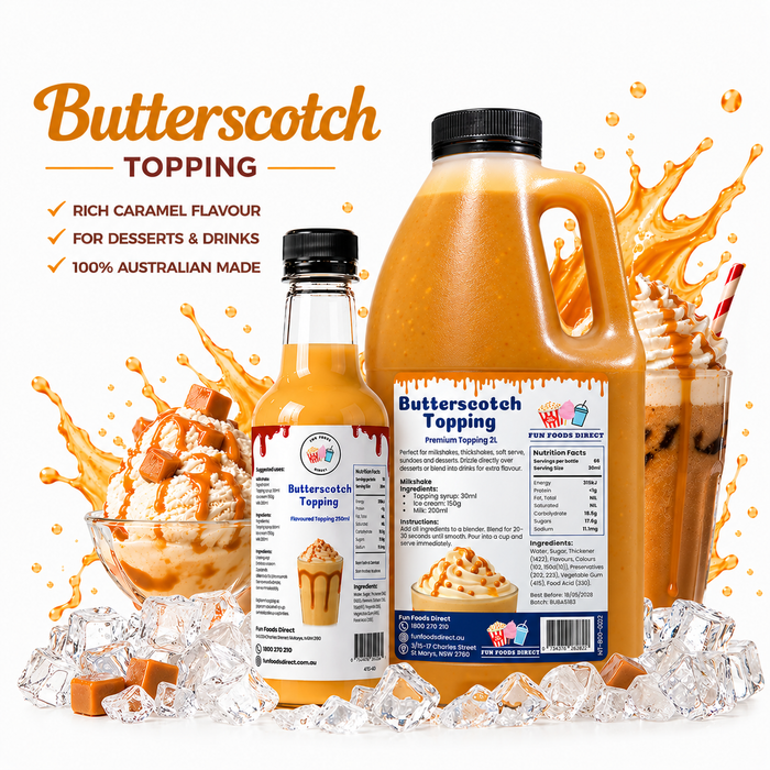Butterscotch Dessert Topping for Thickshakes, Sundaes & Drinks