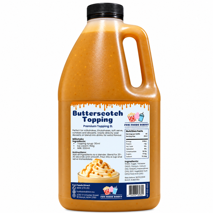 Butterscotch Dessert Topping for Thickshakes, Sundaes & Drinks