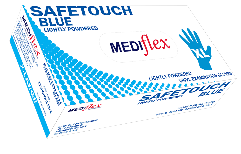Vinyl Gloves Powder-Free Blue Extra Large (XL) 100’s