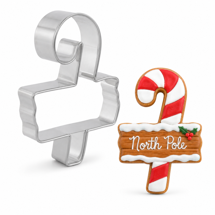 Candy Cane with Sign Cookie Cutter
