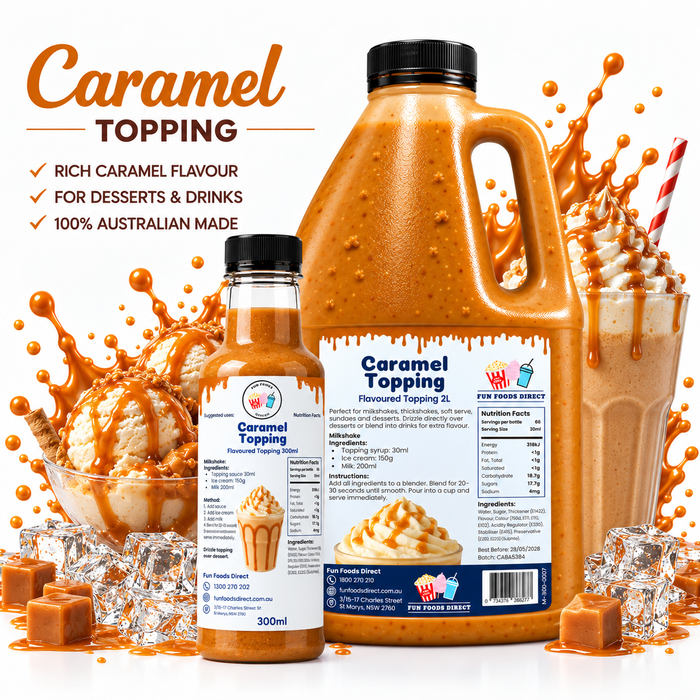 Caramel Dessert Topping for Thickshakes, Sundaes & Drinks