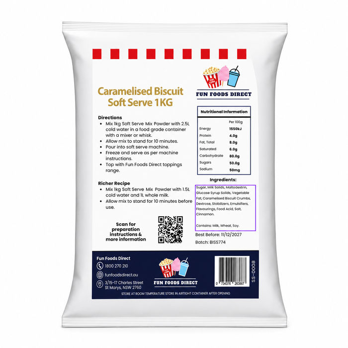 Caramelised Biscuit  Soft Serve Mix - Premium Caramel Biscuit Flavour!