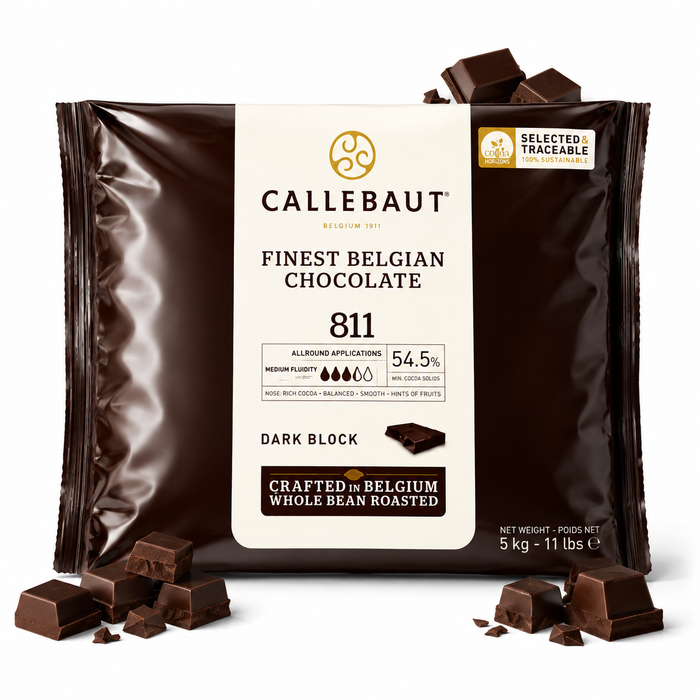 Callebaut 811 54.4% Couverture Dark Chocolate Block – 5kg