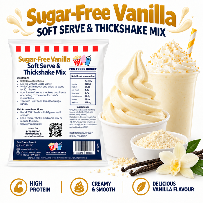 Sugar-Free Vanilla Soft Serve & Thickshake Mix 1kg