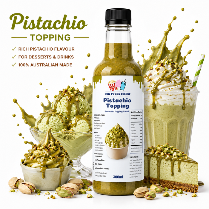 Pistachio Premium Milkshake Syrup & Dessert Topping for Thickshakes, Sundaes & Drinks
