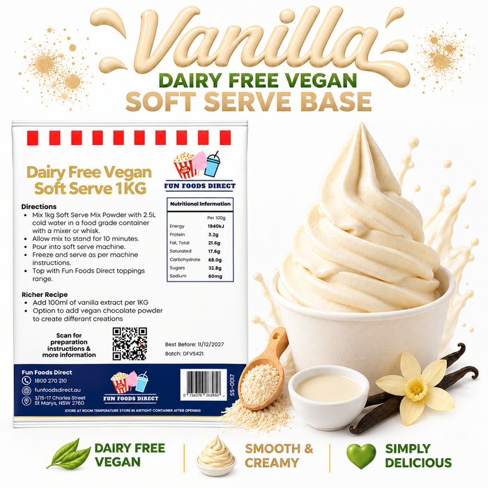 Dairy Free Vegan Vanilla Soft Serve Base 1KG