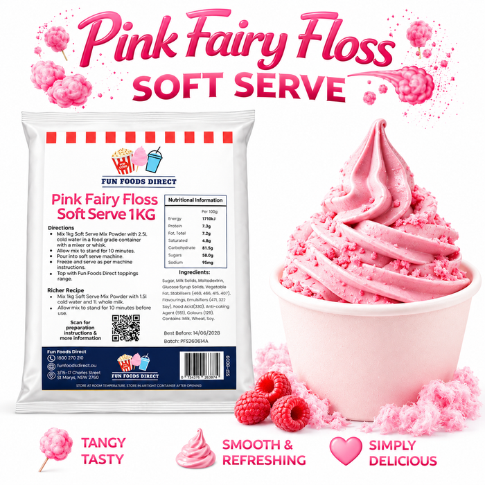 Pink Fairy Floss Soft Serve Mix – Premium Cotton Candy Flavour