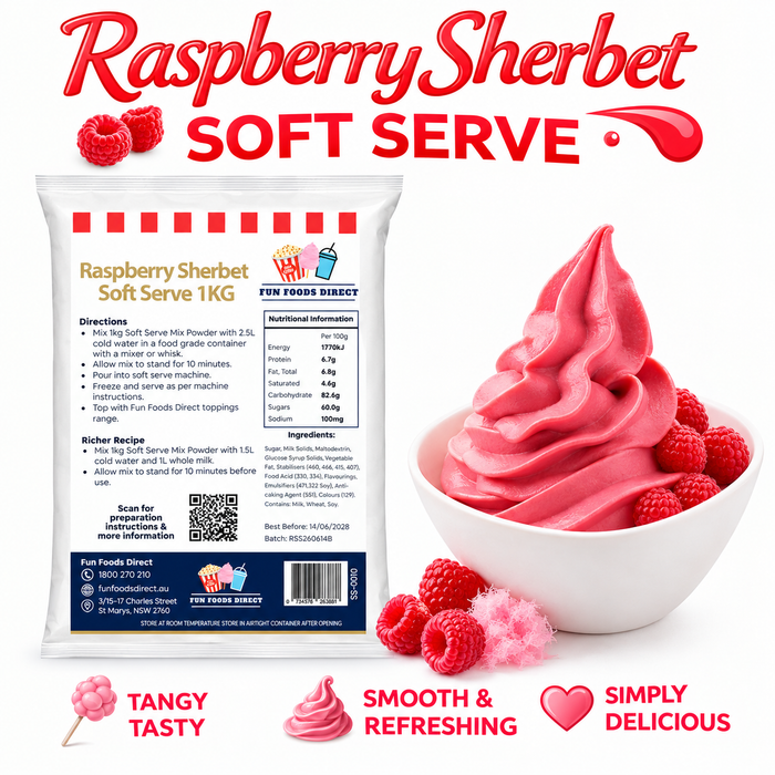 Raspberry Sherbet Soft Serve Mix – Tangy Berry Soft Serve