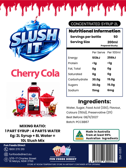 Slush It Cherry Cola Ice Rush / Slushie Mix Bottles