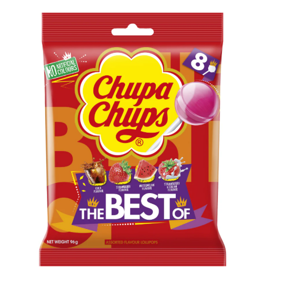 Chupa Chups Best Of Lollipops 96g | Assorted Flavoured Lollies