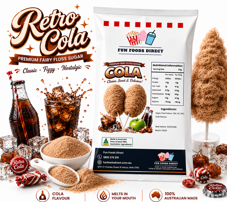 Retro Cola Brown Premium Fairy Floss Sugar