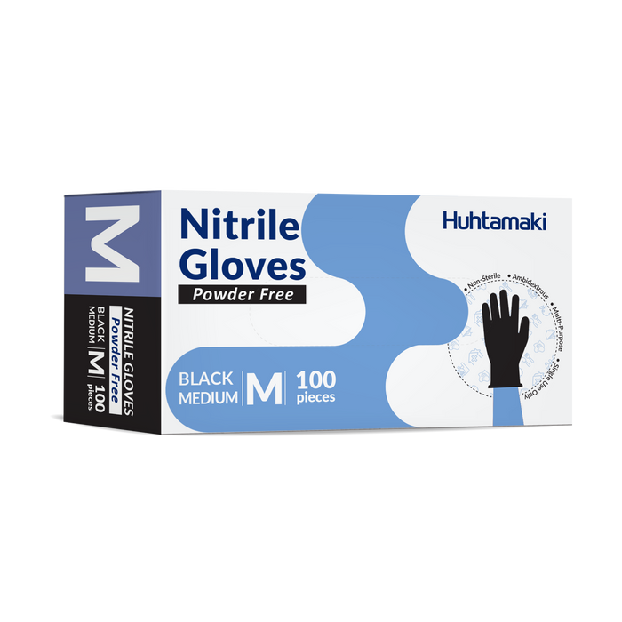 Medium Black Nitrile Gloves