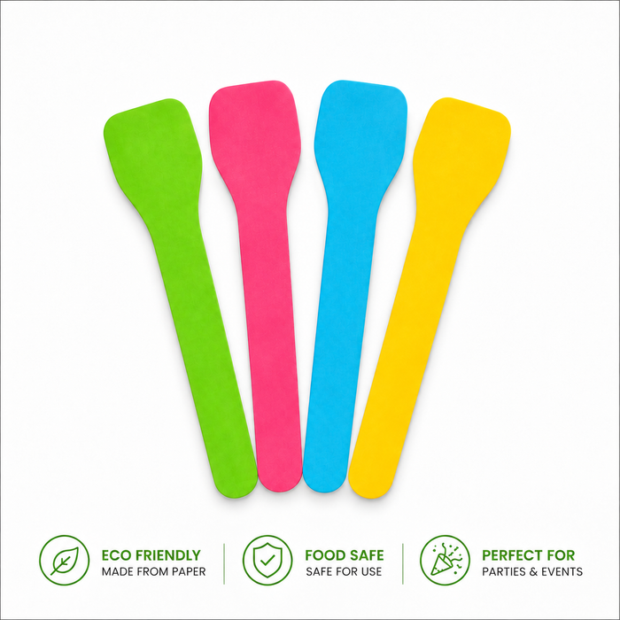Multi Coloured Gelato Paper Spoons 500's