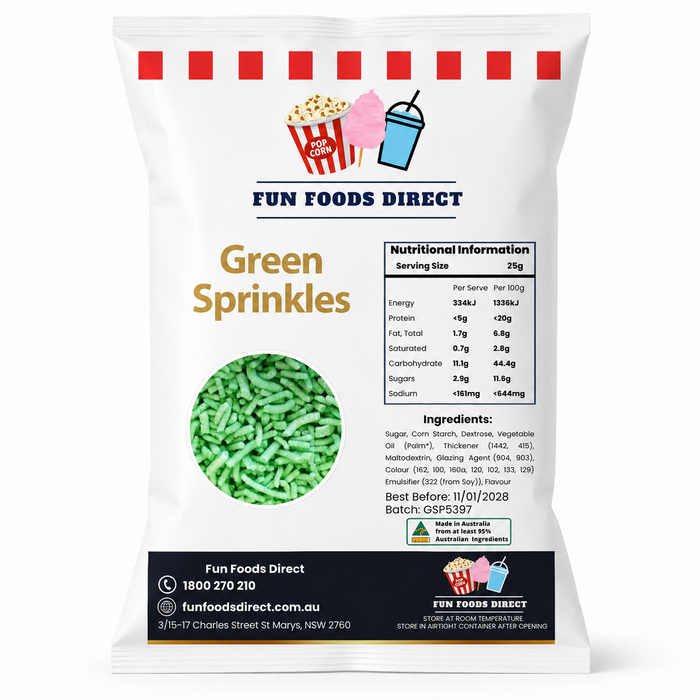 Green Topping Jimmies Sprinkles 1KG