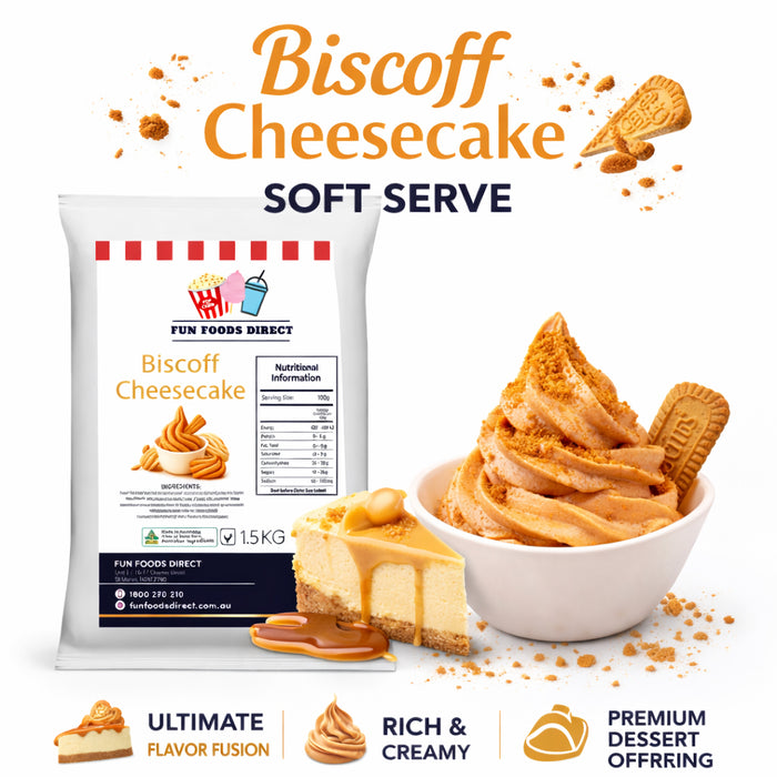 Biscoff Cheesecake Soft Serve Mix - Premium Dessert Flavour!