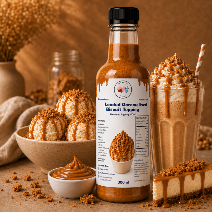Caramelised Biscuit Inspired Premium Milkshake Syrup & Dessert Topping for Thickshakes, Sundaes & Drinks