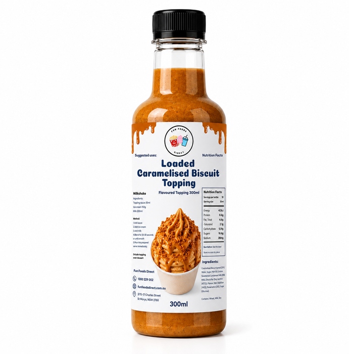 Caramelised Biscuit Inspired Premium Milkshake Syrup & Dessert Topping for Thickshakes, Sundaes & Drinks