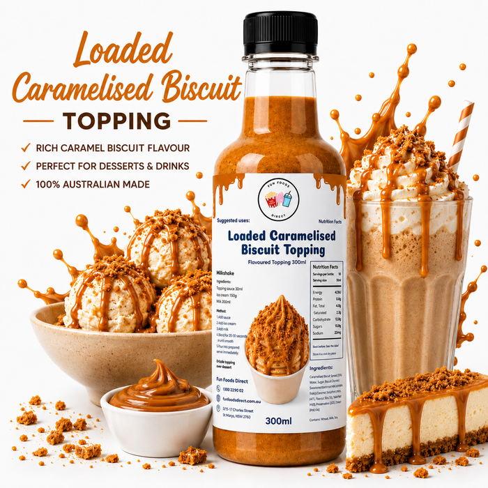 Caramelised Biscuit Inspired Premium Milkshake Syrup & Dessert Topping for Thickshakes, Sundaes & Drinks