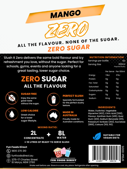 Slush It Zero Mango Slushy Syrup – 2L