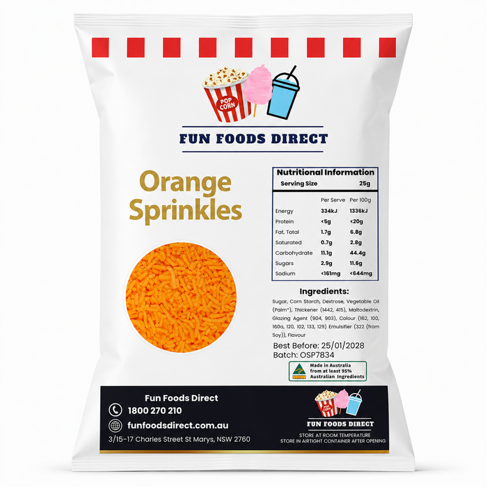 Orange Topping Jimmies Sprinkles 1KG