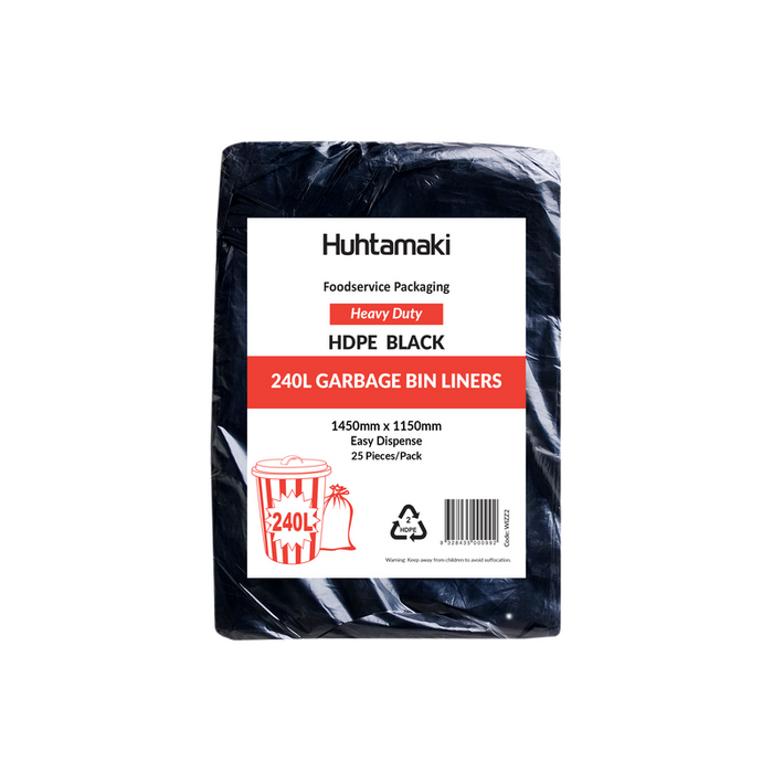240L HDPE Black Wizz Bin Liner 1450mm x 1150mm
